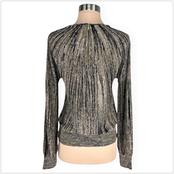 Marc by Marc Jacobs Slate Brown Multi Zipper Back Blouson Lightweight Sweater S - Picture 2 of 5